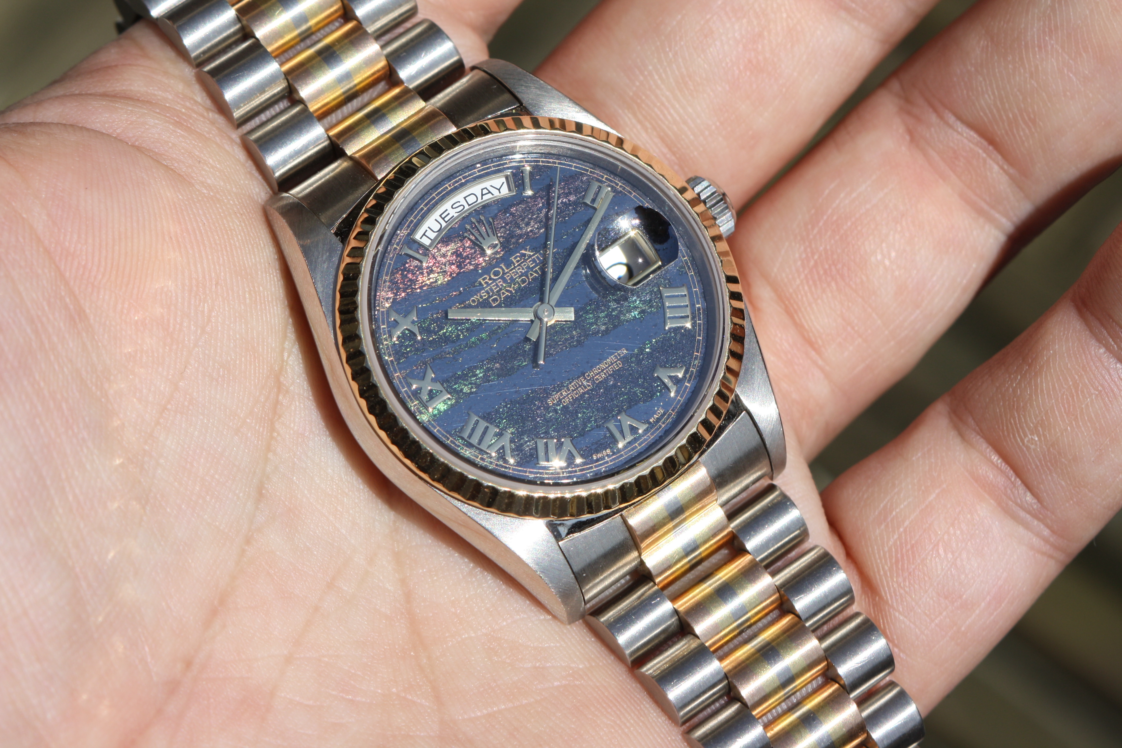 Rolex daydate Tridor Ferrite dial ref 18239b VINTAGE TIMES AMSTERDAM