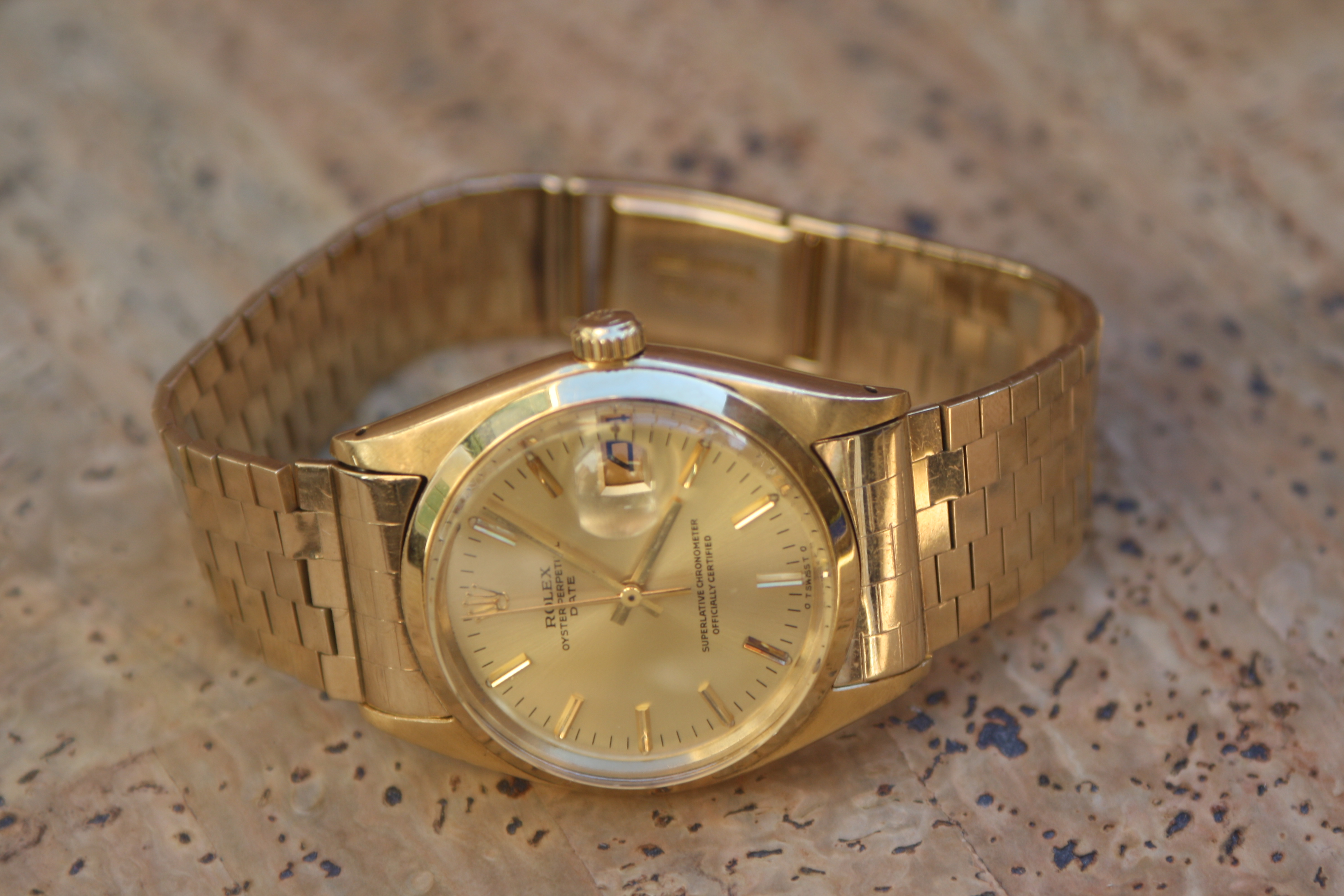 Rolex ref 1500 'Brick Style' bracelet in Yellow Gold ...